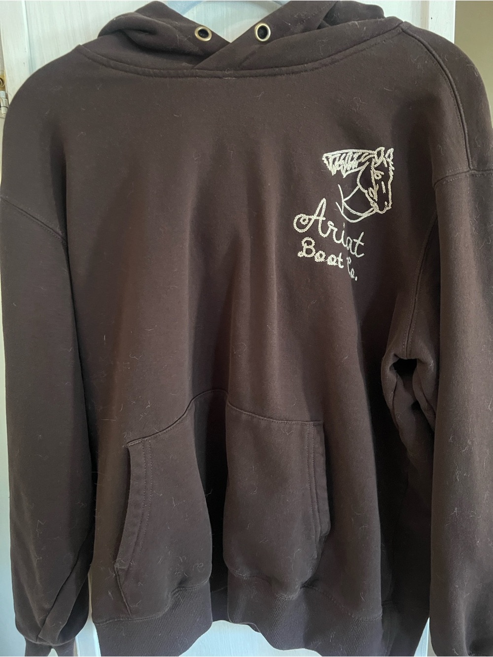 Last Chance final price  brown Horse Graphic Hoodie with Front Pocket. Sz XL